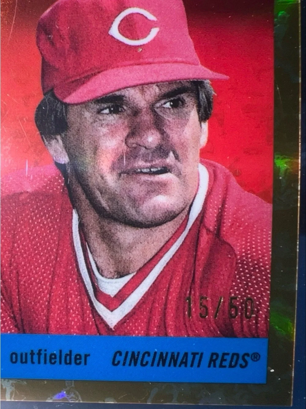2025 Topps Chrome Platinum Pete Rose - GOLD Toile Refractor # /50 Reds - Picture 4 of 4